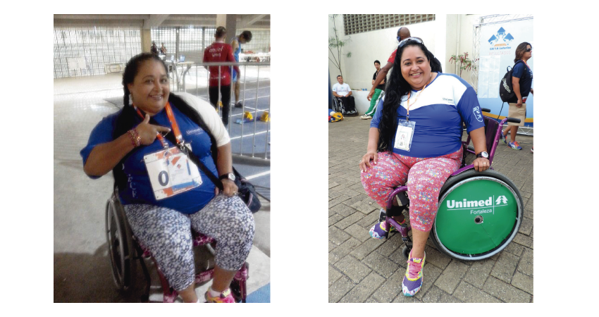 Montagem com fotos da atleta paraomlmpica Joselita Oliveira