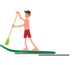 Ilustrao homem no stand-up paddle