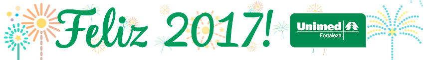 Banner com a mensagem "Feliz 2017" escrita