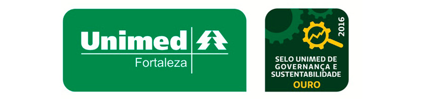 Logo da Unimed Fortaleza ao lado do Selo Unimed de Governana e Sustentabilidade 2016