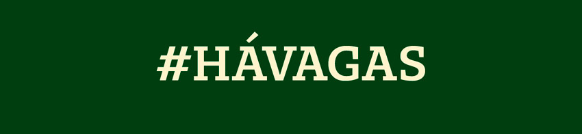 Banner verde com o texto "H Vagas" escrito.