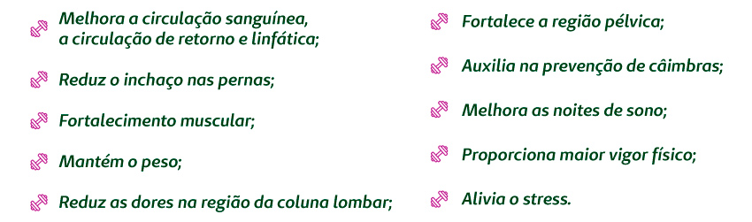 Lista com dez benefcios de praticar exerccios na gestao