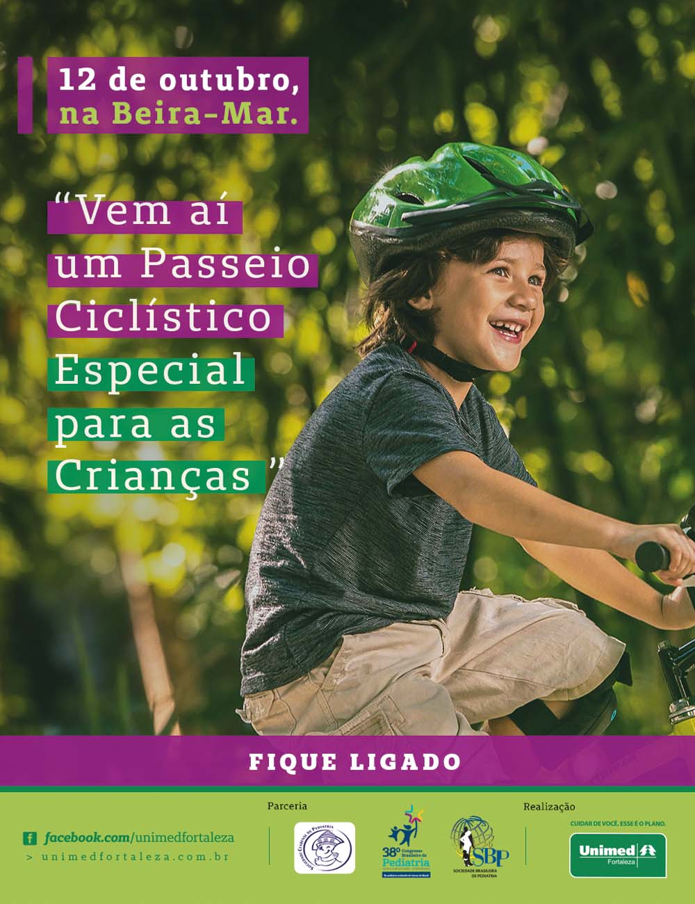 Banner com informações do Passeio Ciclístico Infantil