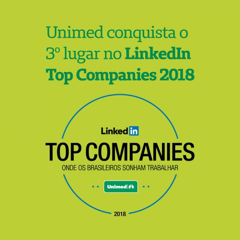 Unimed conquista 3 lugar no LinkdeIn Top Companies 2018