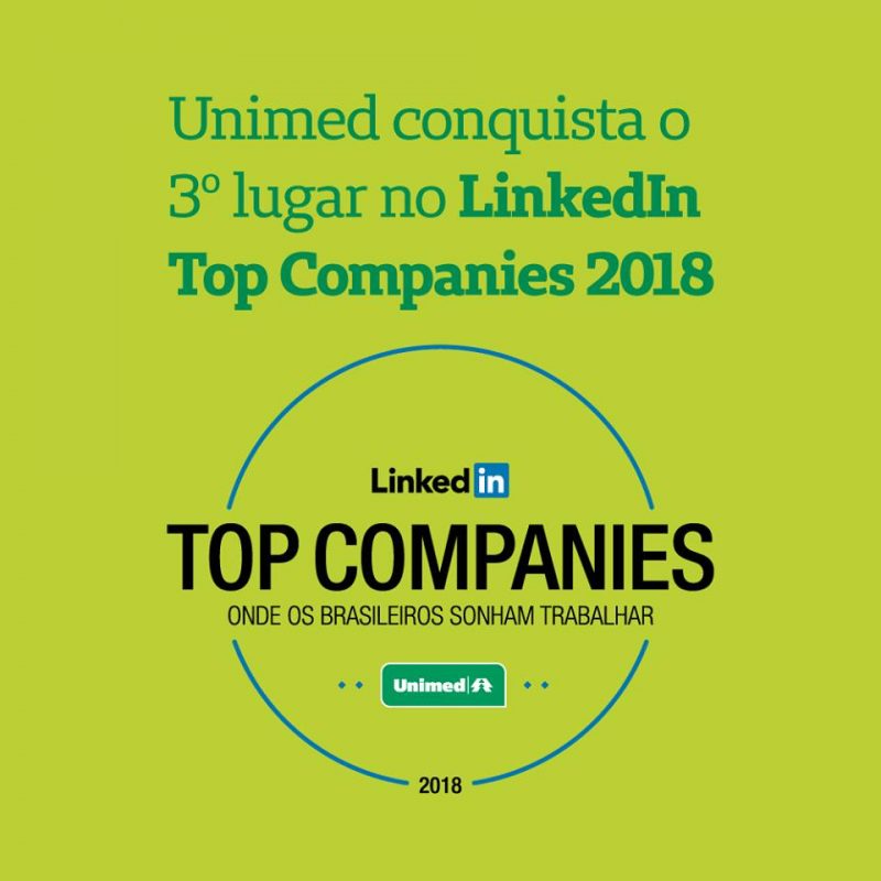 Unimed conquista 3º lugar no LinkdeIn Top Companies 2018
