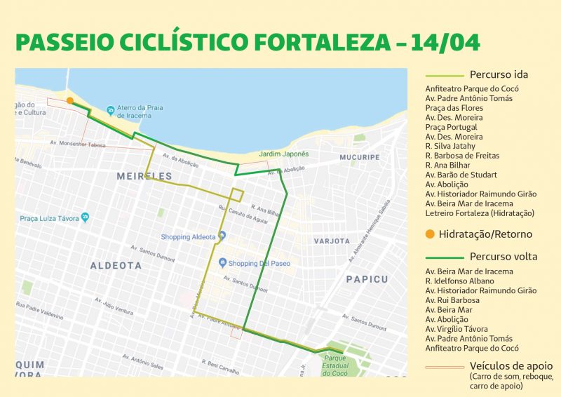 Mapa passeio ciclstico 