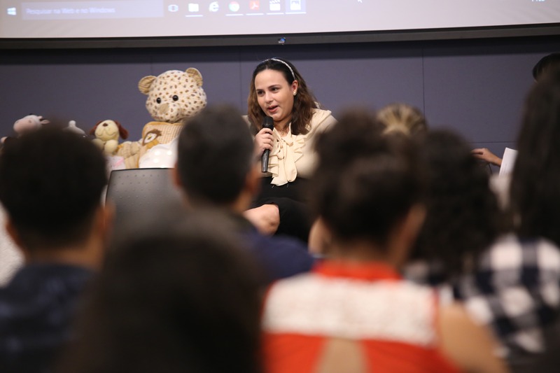 Uma das palestrantes do evento Aleitamento Materno