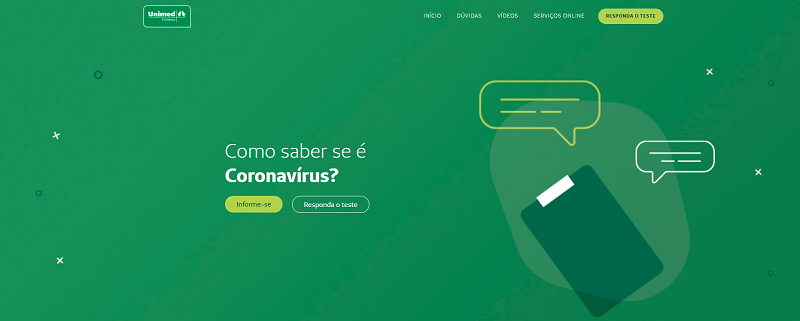 Interface do hotsite coronavrus da Unimed Fortaleza