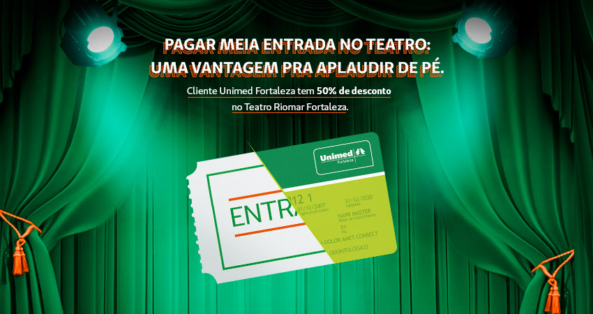 Banner parceria teatro RioMar Fortaleza e Unimed Fortaleza