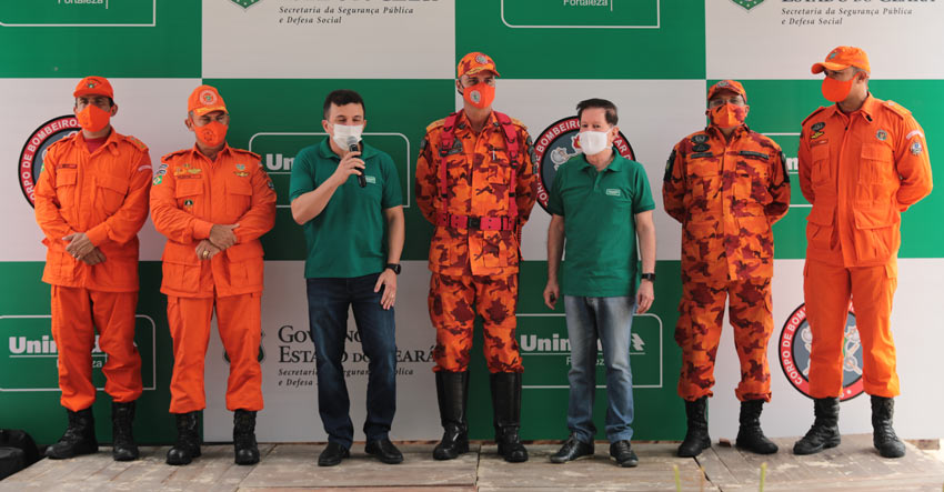 Coletiva de imprensa com o Corpo de Bombeiros e a Unimed Fortaleza