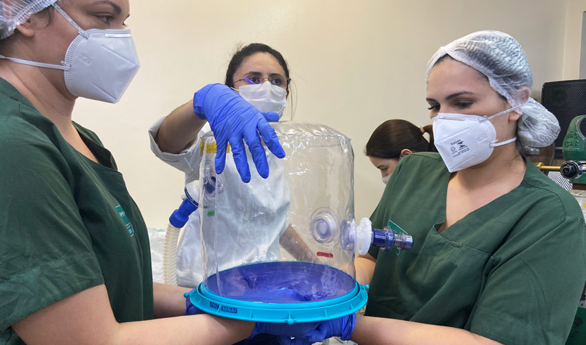 Treinamento ocorrido em nosso Hospital sobreo capacete ELMO