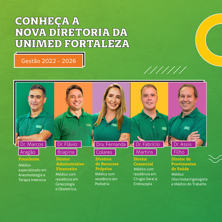 Unimed Fortaleza anuncia nova presidência e nova diretoria para Gestão 2022-2026
