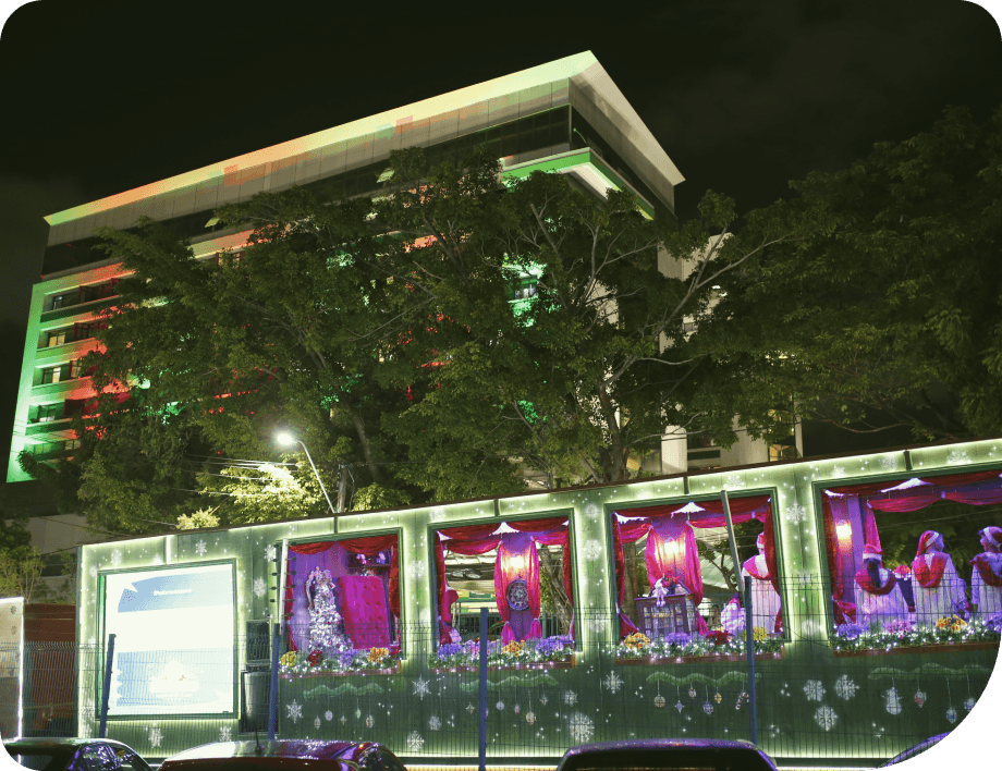 Unimed decorada para o natal