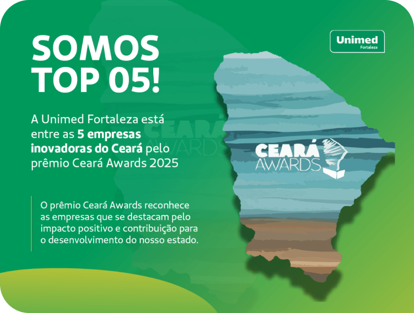 Mapa do Cear� com um texto do lado falando sobre o pr�mio