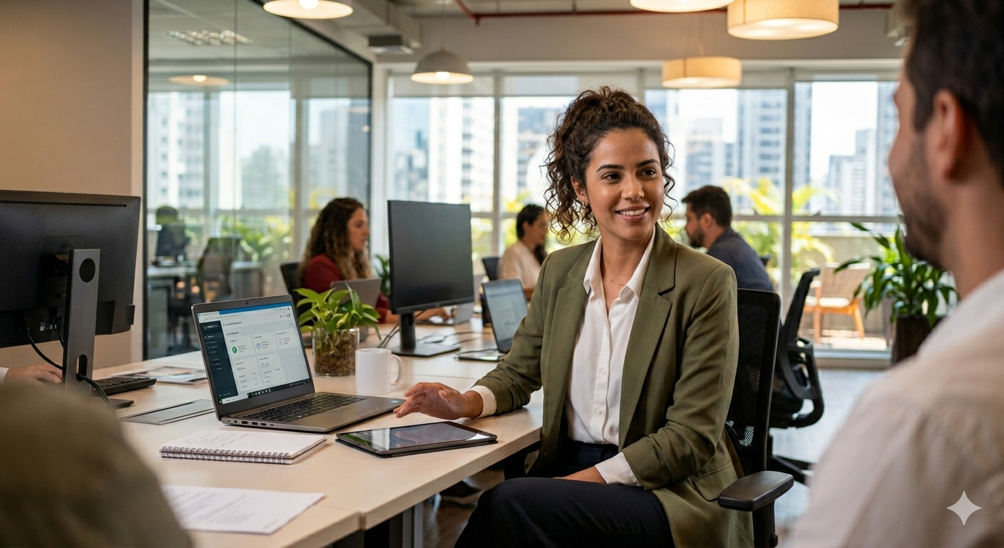 Profissional em ambiente corporativo